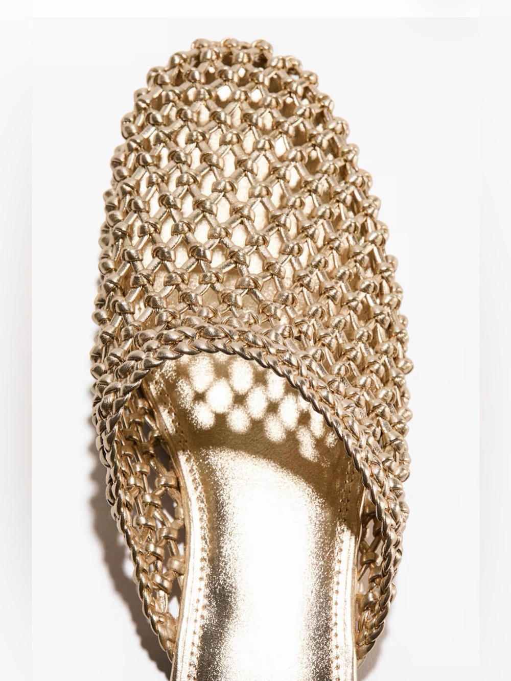 H&M Gold Metallic Braided Mules Size 8 NWT - Picture 3 of 8
